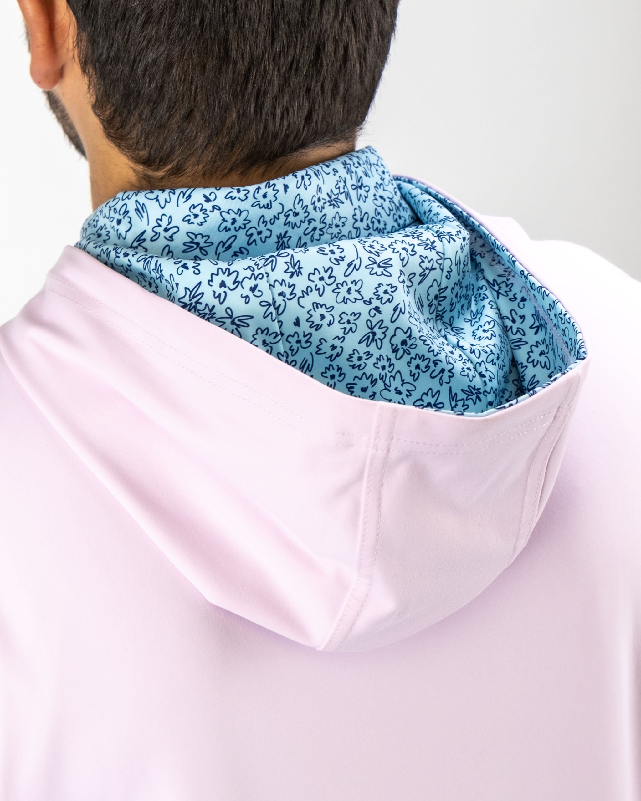 Performance Golf Hoodie - Flower Doodle Blue
